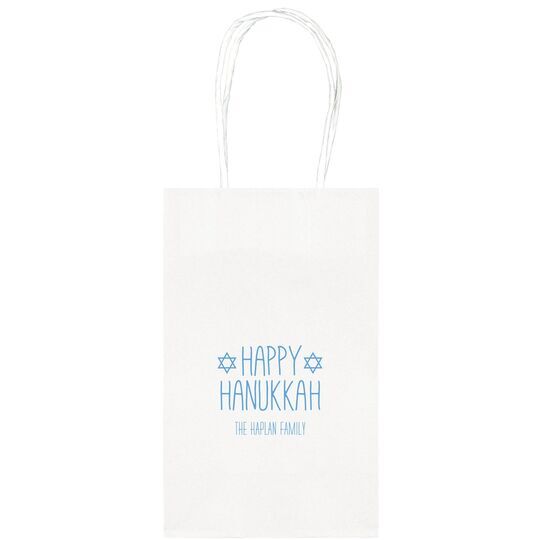Hanukkah Jewish Stars Medium Twisted Handled Bags